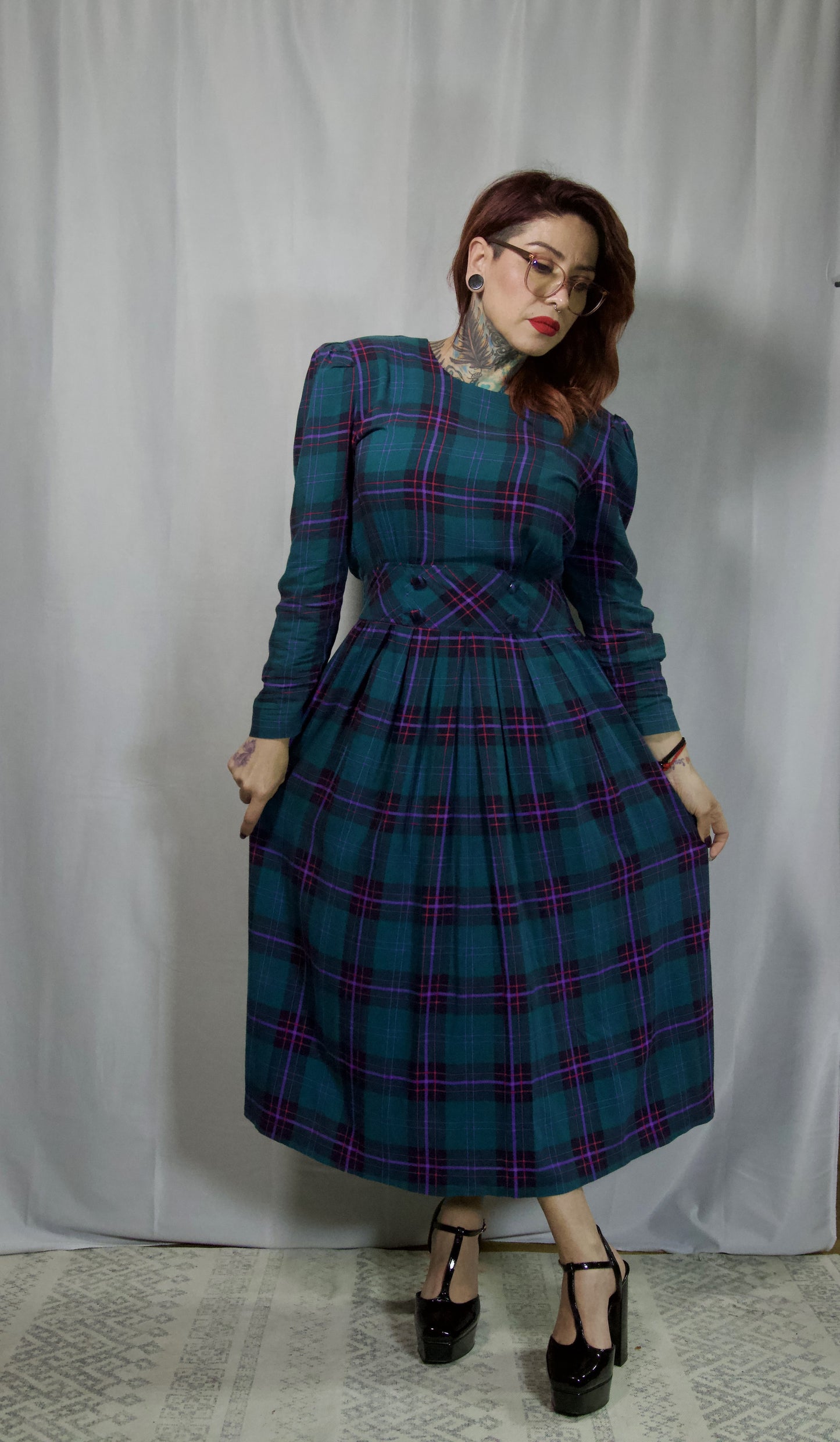 Karen Stevens 80's/90'S plaid dress