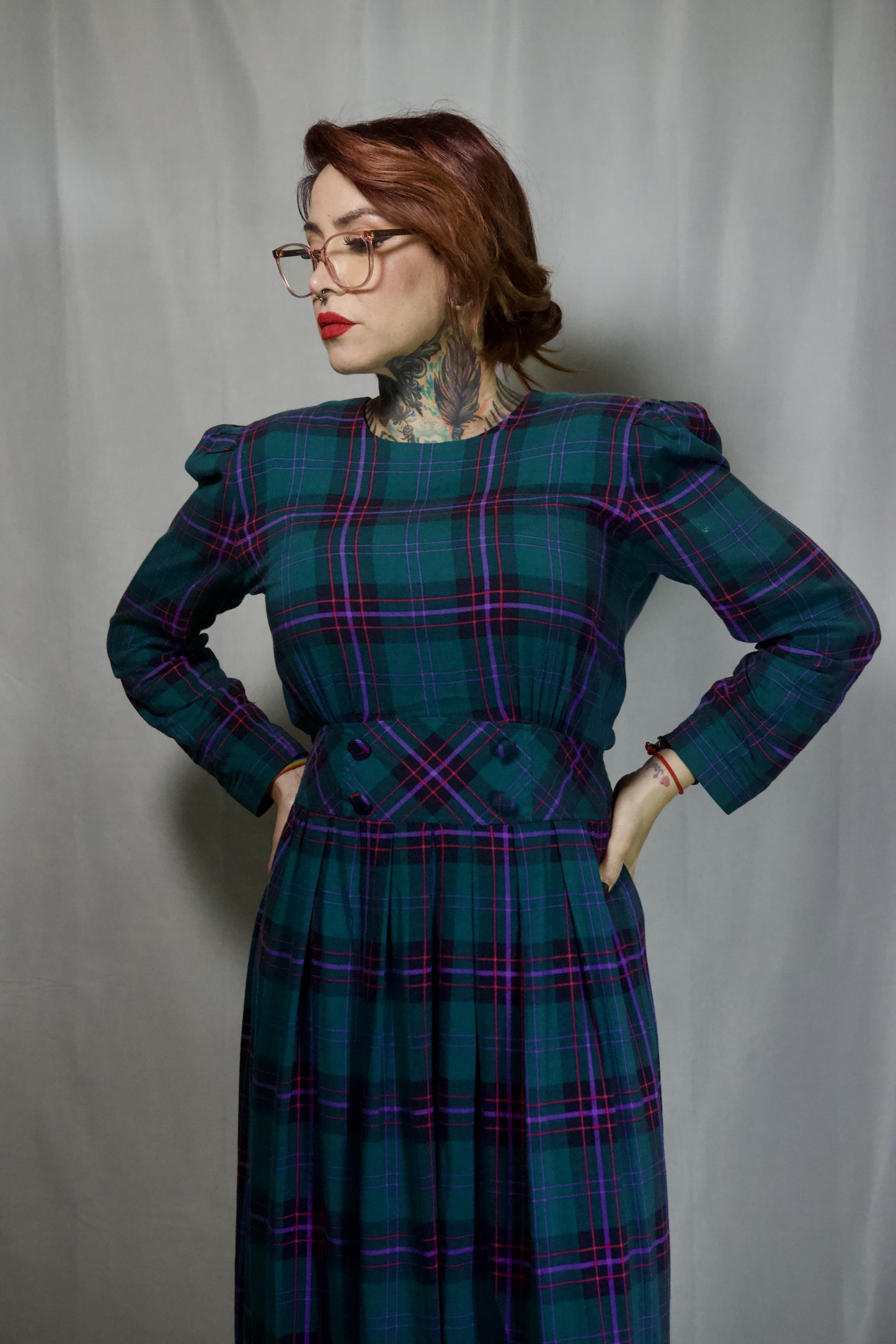 Karen Stevens 80's/90'S plaid dress