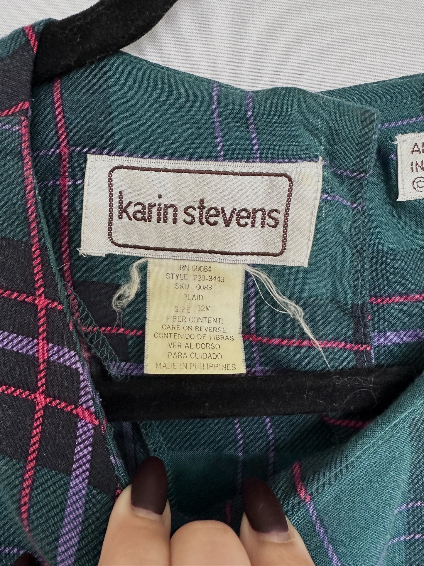 Karen Stevens 80's/90'S plaid dress